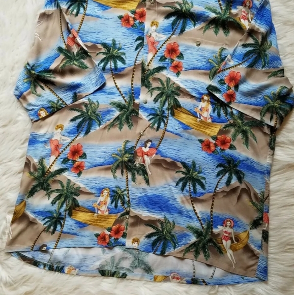 Campia Moda Mens 2XL Rayon Short Sleeve Button-Up - Picture 2 of 8